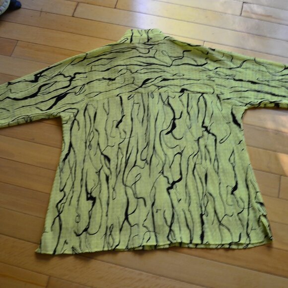 Ali Miles Womens Blouse L Layered Artsy Boho Bohemian Whimsigoth Crepe Flowy - Picture 9 of 12